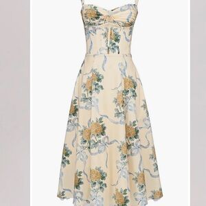 House of CB Yellow Floral Midi Dress Rosalee